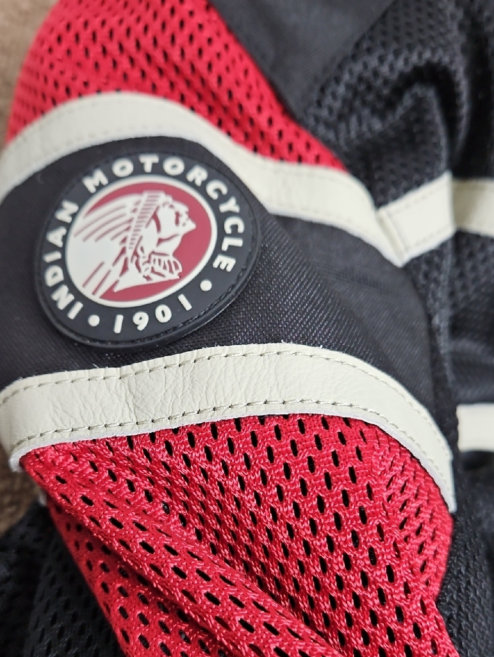 Indian Motorcycle Retro Black & Red Mesh Arlington Jacket Sz Small Womens - Picture 6 of 12
